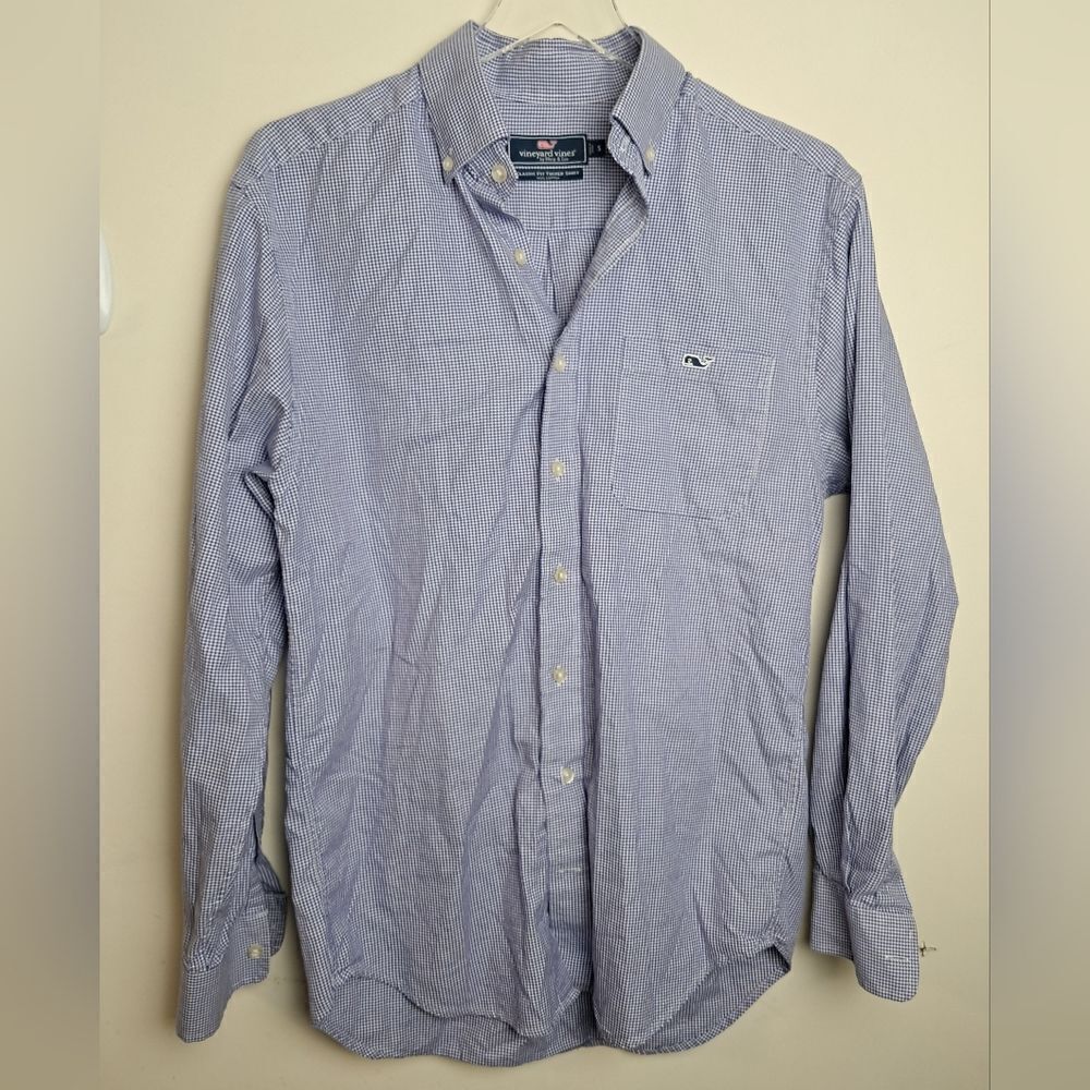 Vineyard Vines 1w1216 Classic Fit Tucker Shirt Gingham blue/white Mens Small